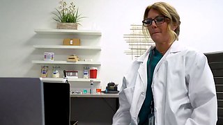 Sexy Big Tit MILF Nurse Masturbates At Office