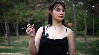 Smoking 120mm Cigarette Outdoors