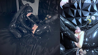 Latex Gas Mask Double Anal Fisting