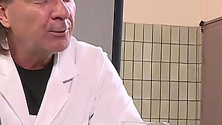 Lucky brunette gang banged in her shaved pussy from her fuckers