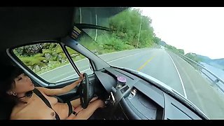 DaringKiara Naked Driving Solo - Asian Amateur Outdoor Car Fetish 4K