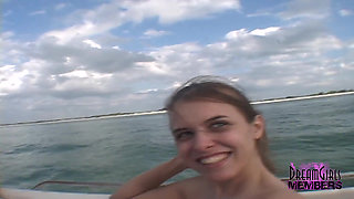 Double dildo attempt on a moving boat