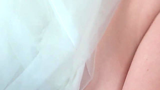 Pissing Bride in Wedding Dress Doubts Marriage Then Gets All Holes Wrecked by Future Stepson's Big White Cock