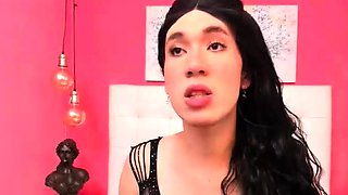 Cute Shemale Solo Webcam Masturbation