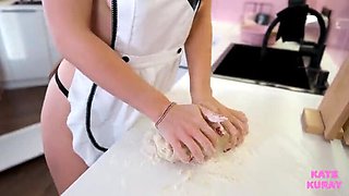 Kitchen Cooking Turns Into a Sloppy Blowjob and Huge Cumshot