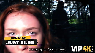 VIP4K. The Hunter Fucks a Red-Head in the Forest