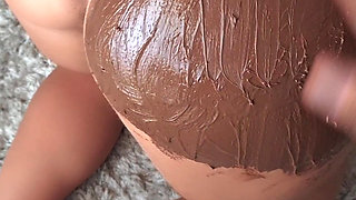 Hotwife teasing with chocolate easter
