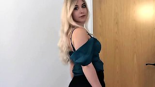 Big Boobed Blonde Masturbates With A Dildo In The Bathroom