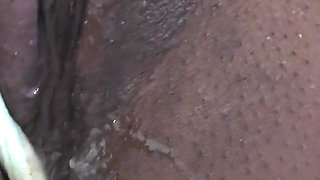 Small tits ebony teen gets fucked and creampied in missionary.