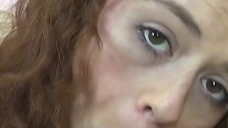 Ginger teen is riding an older guy's cock