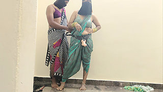 Muslim Hijabi Mistress Wearing Saree While He Was Locked in Chastity Part 1