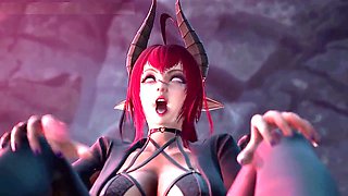 Scuccubus enjoys some wild fun with her elf in a hot animated scene