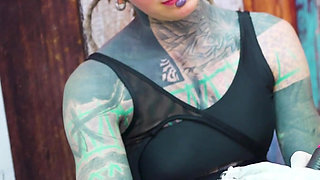 Tattooed Couple Fuck with Big Cocks Merry Gets Inked Foursome