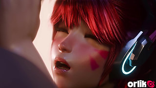 Horny D.va Fucks in the Washroom - Overwatch 3D Animation