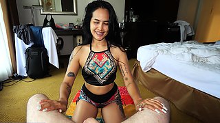 Big booty Thai MILF wife POV blowjob