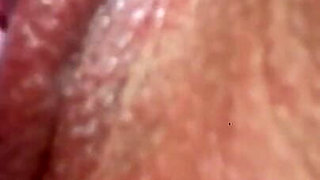 Close up Pussy Wank Big Clit Rubbing Little Dildo Fucking Oiled up Creamy Hole Real Orgasm
