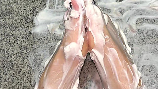 Whipped cream on my naked feet