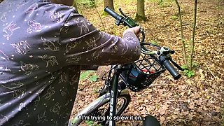 Cutie's bike broke down in the woods, so she paid me with wild outdoor doggystyle and swallowed every drop