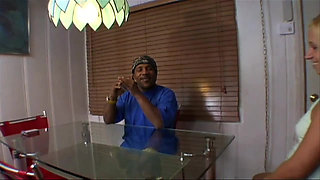 Huge black cock and black hand in sexy blonde girl pussy