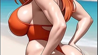 Huge Ass Bounce on Beach, Ai Animation