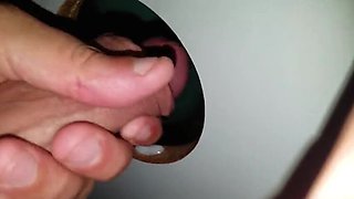 Nervous Cute Teen Gets Creampied at Public Gloryhole