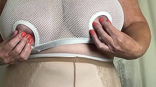 Real Granny Panties & Mature Feet Fetish - Homemade British MILF with Big Natural Tits