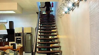 Stairway to deduction - photoshoot end in powerful shagging on stairs