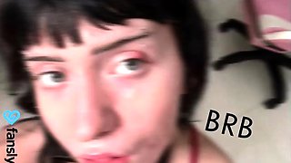 Cute curly brunette solo webcam masturbation