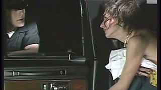 Limo driver gets his thick hard cock sucked in the back of his car then fucks