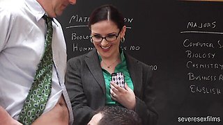 Milf blowjob on office desk