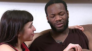 Horny brunette amateur with foot fetish sucks guys toe