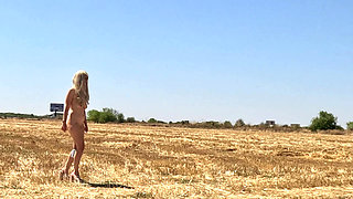 Slave Tih with a Bucket of Pussy Shows off to the Cars