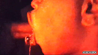 Juicy Lips-brings Him to the Red Room to Sloppily Deepthroat His Dick