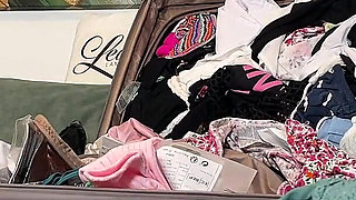 Hot Sexy Long Legs Big Tits Redhead Comes for a Fashion and Lingerie Try on Haul Turns Into Softcore Erotic No Panties Show