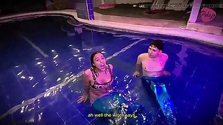 Merman Ethan Seeks Devours Mermaid Friends Pussy, She Swallows His Cum