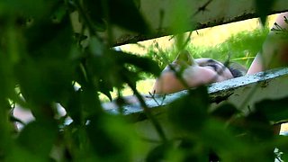 Amateur hottie fucked outdoor in public