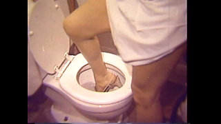 Hot Girl Fucks in a Public Bathroom