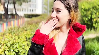 Latina Shows Tits In Public And Fucks For Creampie