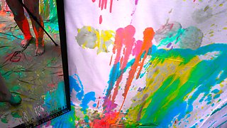 Small tit brunette amateur tugs on a big willie