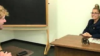 Young guy Jimmy gets a handjob and blowjob from Stacie
