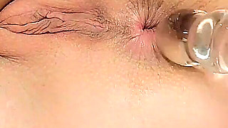 Glass Toy Anal Cum on My Pretty Asshole
