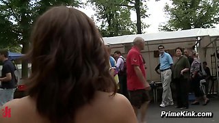European Babe Public Bondage Intercourse
