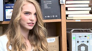 Lusty Justin and luscious Lana swap spit in an X-rated workplace affair