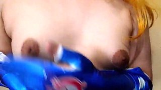 Trans Samus Delicate Melon Spanking with Big black cock fuck stick and Lactating her Perky Puffies