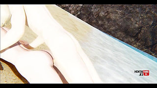 Genshin Impact Hentai - Lumine Is Fucked in the Beach - Asian Japanese Anime Manga Porn