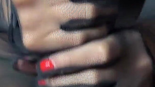 Full Nylon Bodysuit Handjob