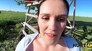 Busty Chubby GF Cuckolds BF Outdoors By Having Anal With Stranger