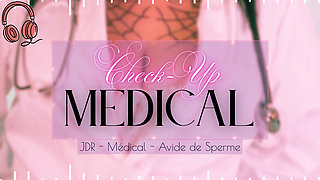 Doctor with big tits the empty balls - French medical cock milking