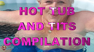 Lesbian Hot Tub Tit Fest!