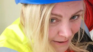 Kiity Queen Teasing and Showing off in the Warehouse. Blond Mature MILF